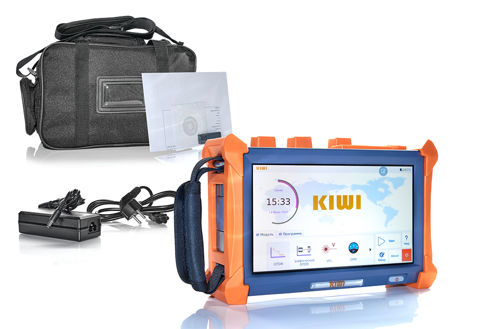 Оптический рефлектометр KIWI-7431 (SM. 1310/1550, 38/37dB, LS-PM), встроенный источник излучения